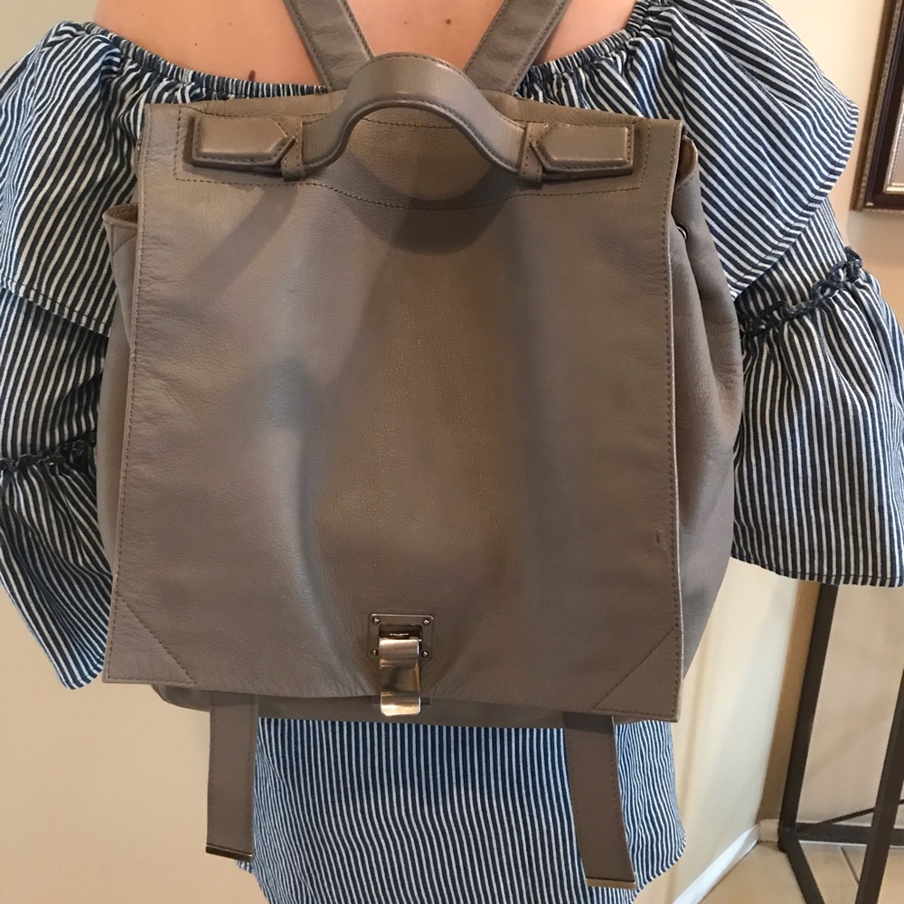 Proenza Schouler Gray Leather Square Backpack